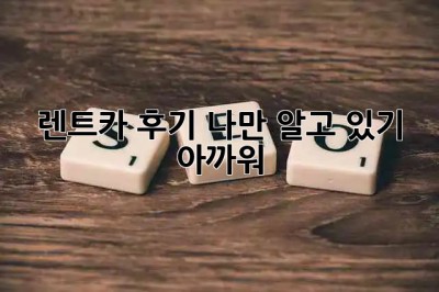 🚗💨 렌트카 후기, 나만 알고 있기 아까워!