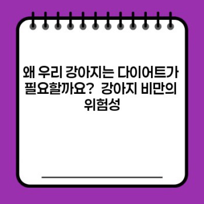 내 강아지, 건강하게 살 빼주기: 강아지 다이어트 완벽 가이드