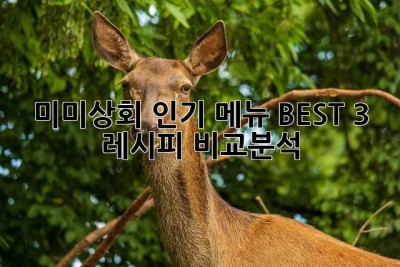 미미상회 인기 메뉴 BEST 3: 레시피 비교분석